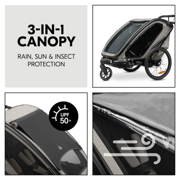Hauck N Walk Duo child bike trailer light grey