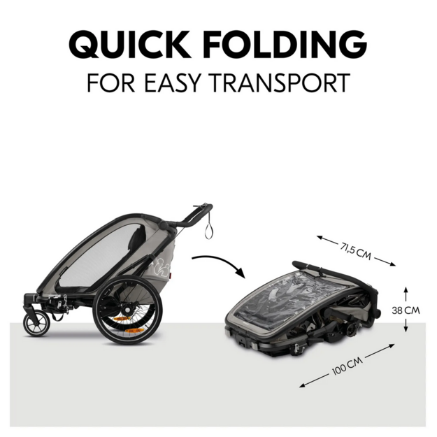 Hauck N Walk Duo child bike trailer light grey
