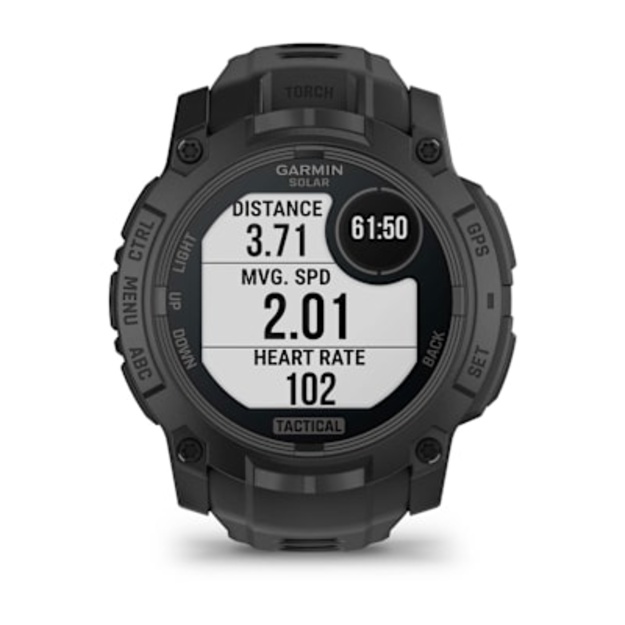 Garmin Instinct&reg; 3 &ndash; 50 mm, Solar, Tactical Edition i&scaron;manusis sportinis laikrodis (Juodos spalvos)
