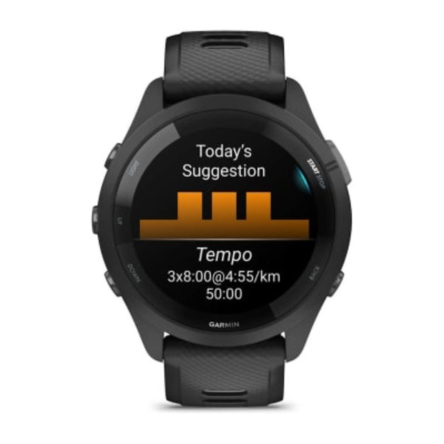 Garmin Forerunner 265 i&scaron;manusis sportinis laikrodis (Juodos spalvos)
