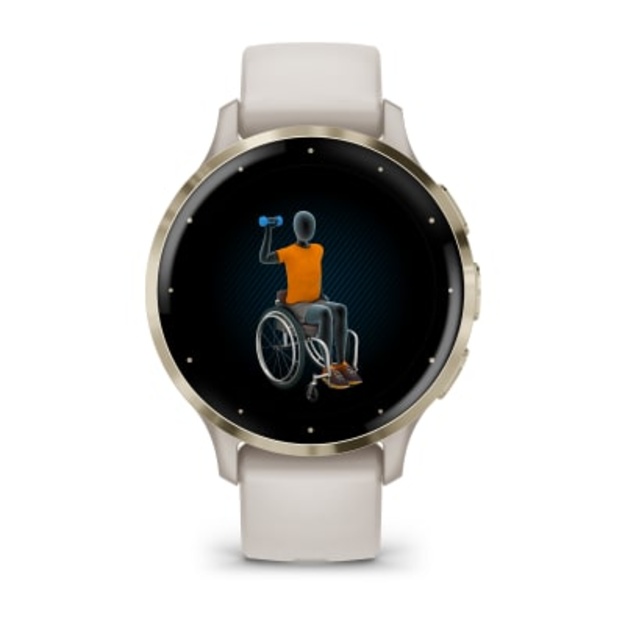 Garmin Venu&reg; 3S i&scaron;manusis sportinis laikrodis (&Scaron;viesaus aukso spalvos / Dramblio kaulo)