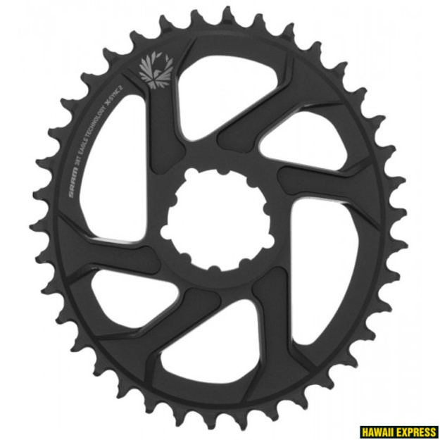 Priekinė žvaigždė SRAM Eagle X-SYNC 2 ovali 38T Direct Mount 6 mm ofsetas juoda