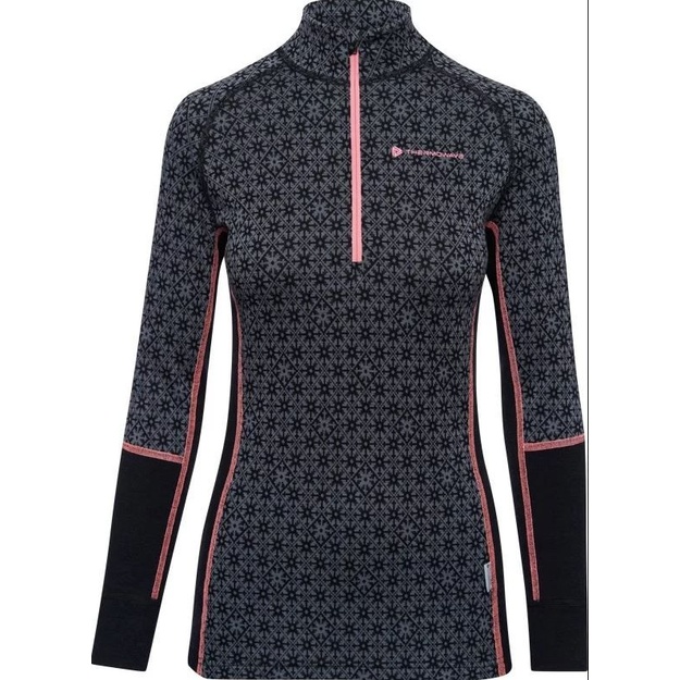 Thermowave mot. Merino Flow Long Sleeve Zippered Black