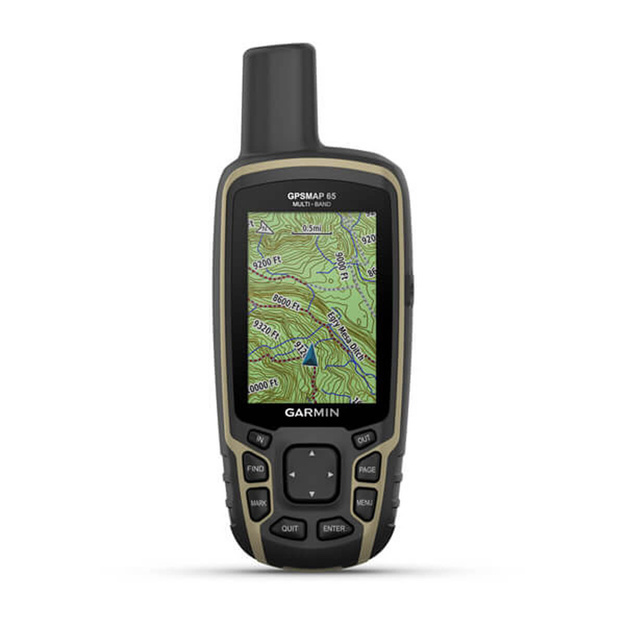 Garmin GPSMAP 65 Kelių dažnio juostų ir palydovinės navigacijos tinklų delninis įrenginys