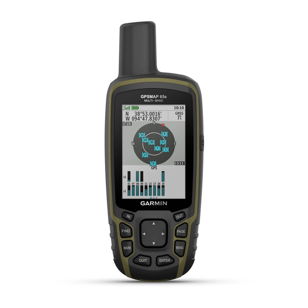 Garmin GPSMAP 65s Kelių dažnio juostų ir palydovinės navigacijos tinklų įrenginys su jutikliais