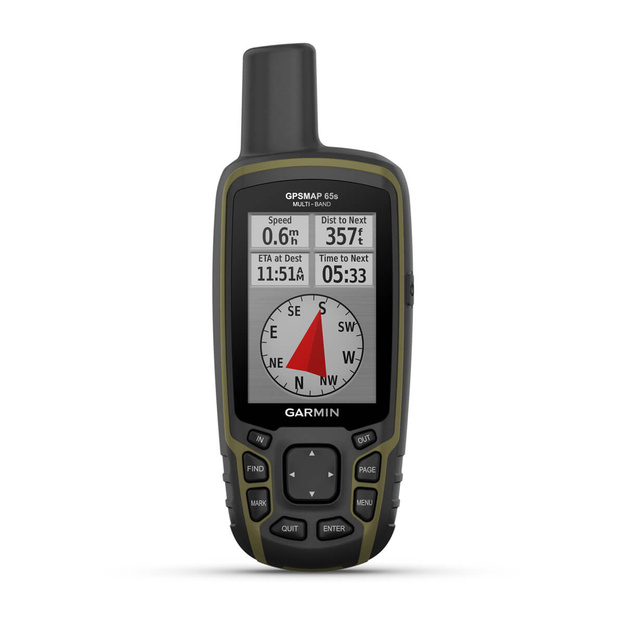 Garmin GPSMAP 65s Kelių dažnio juostų ir palydovinės navigacijos tinklų įrenginys su jutikliais