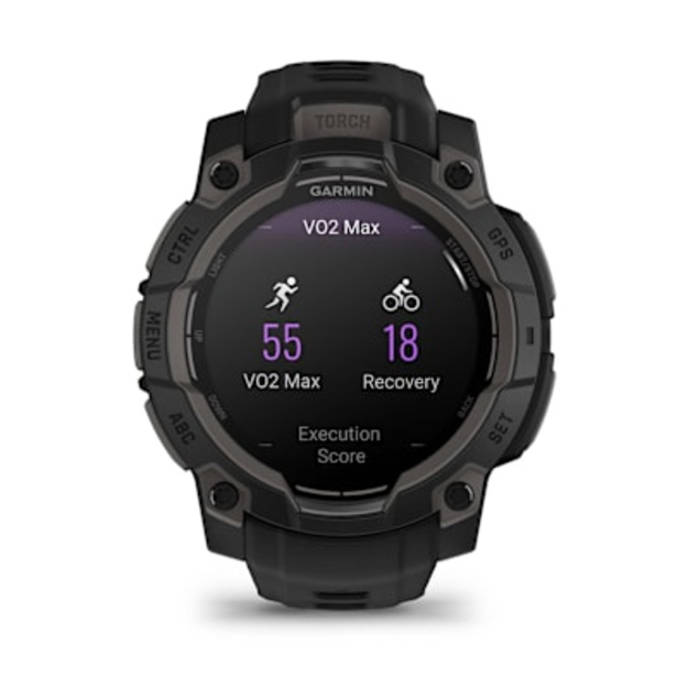 Garmin Instinct&reg; 3 &ndash; 45 mm, AMOLED i&scaron;manusis sportinis laikrodis (Juodos spalvos)
