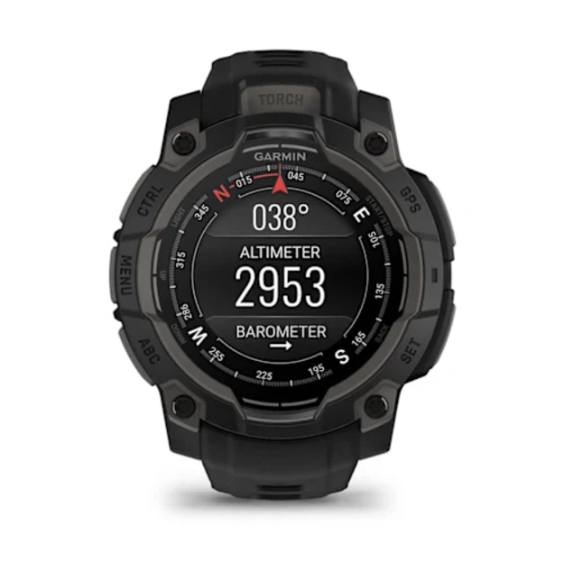 Garmin Instinct&reg; 3 &ndash; 45 mm, AMOLED i&scaron;manusis sportinis laikrodis (Juodos spalvos)