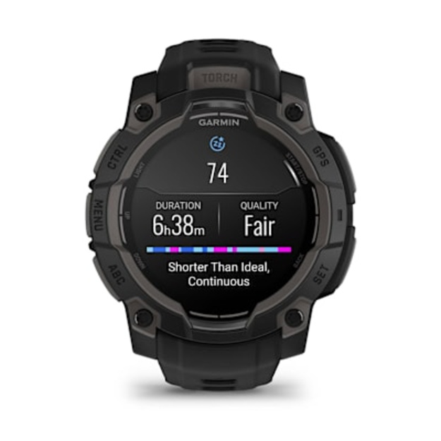 Garmin Instinct&reg; 3 &ndash; 45 mm, AMOLED i&scaron;manusis sportinis laikrodis (Juodos spalvos)