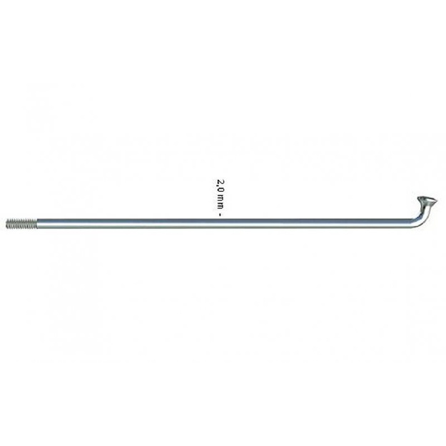 Sapim Leader 258 mm 14G, nickel finish, without nipple (2580F)