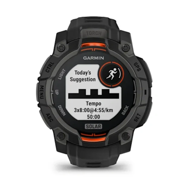 Garmin Instinct&reg; 3 &ndash; 45 mm, Solar i&scaron;manusis sportinis laikrodis (Juodos spalvos)