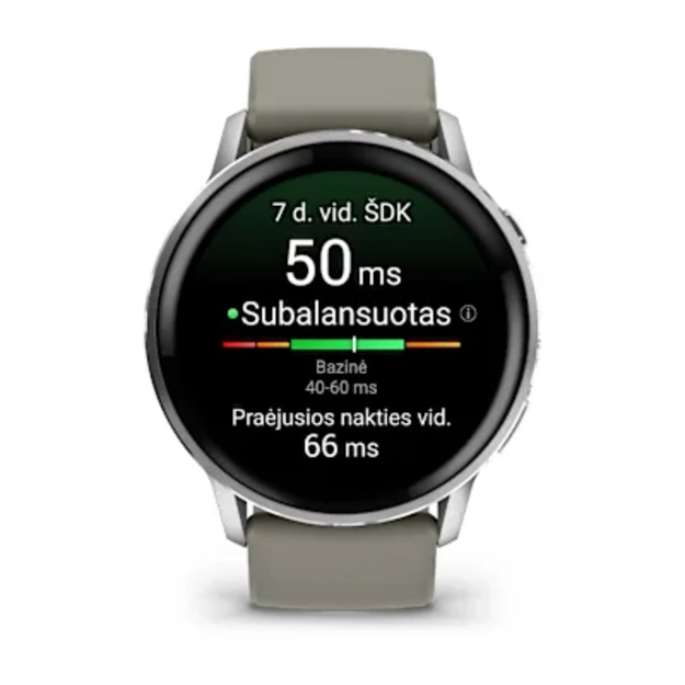 Garmin Venu&reg; 4 &ndash; 45 mm Sportinis i&scaron;manusis laikrodis (Lunar Silver)