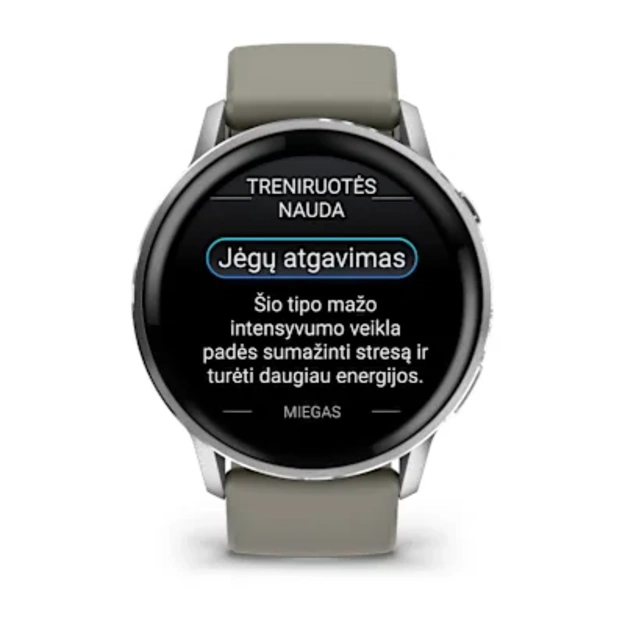 Garmin Venu&reg; 4 &ndash; 45 mm Sportinis i&scaron;manusis laikrodis (Lunar Silver)