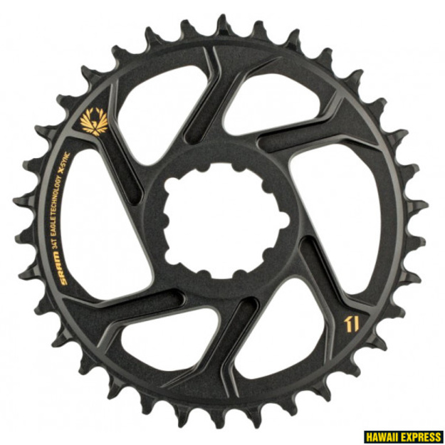 Priekinė žvaigždė SRAM Eagle X-SYNC 2 34T Direct Mount 3 mm ofsetas Boost auksinė