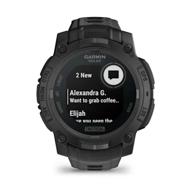 Garmin Instinct&reg; 3 &ndash; 45 mm, Solar, Tactical Edition i&scaron;manusis sportinis laikrodis (Juodos spalvos)