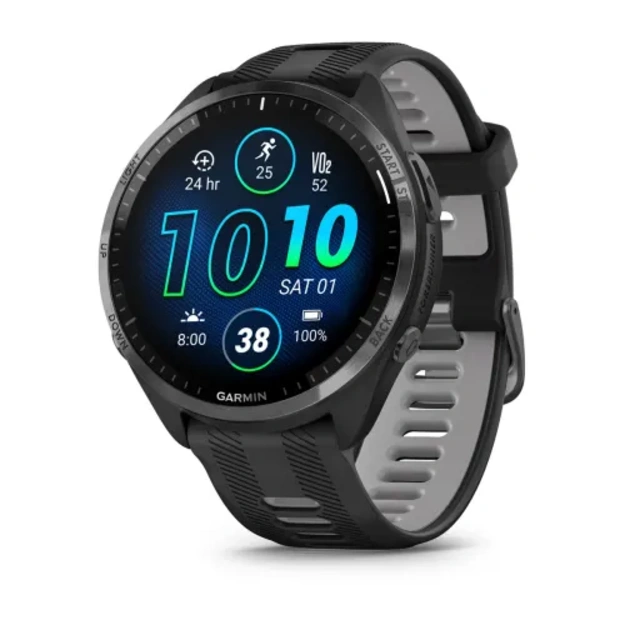 Garmin Forerunner 965 i&scaron;manusis sportinis laikrodis (Pilkos anglies spalvos) 