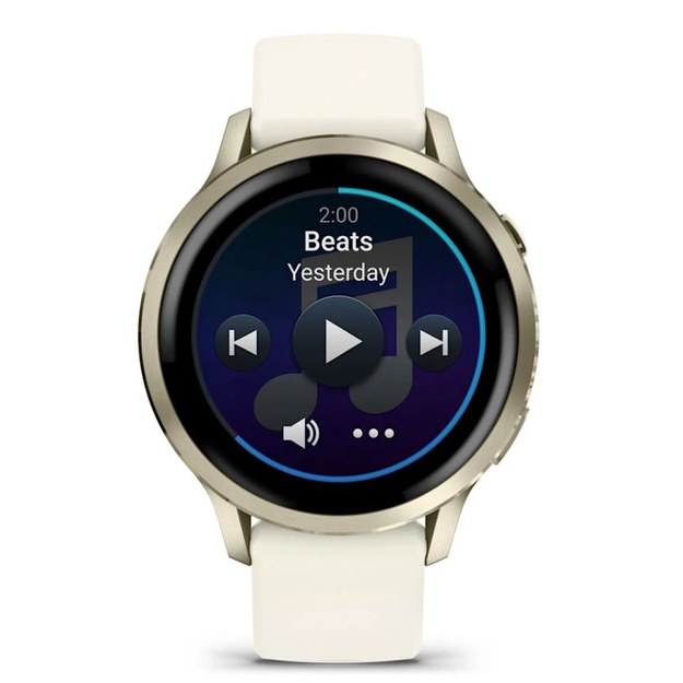 Garmin Venu&reg; 4 &ndash; 41 mm Lunar Gold with Bone Silicone i&scaron;manusis laikrodis