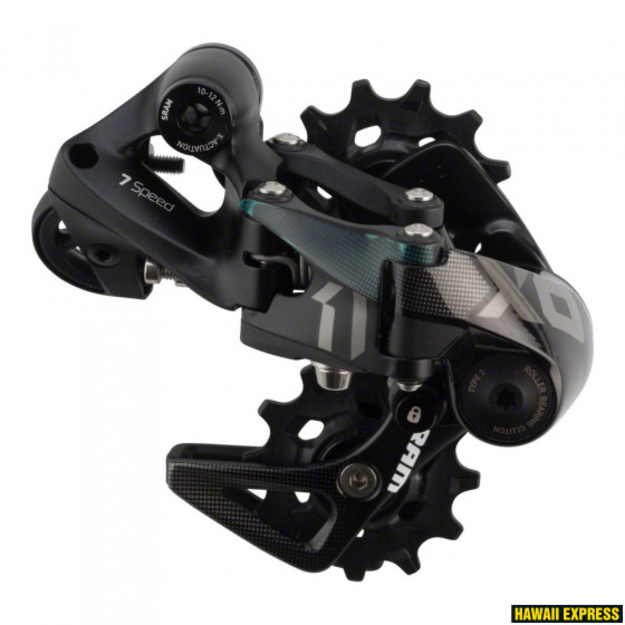 Galinis pavarų perjungėjas SRAM X01 DH 7g trumpas narvelis juoda