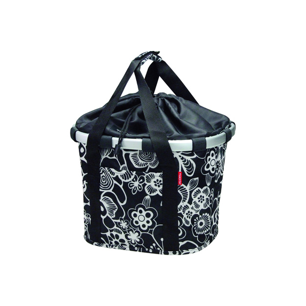 Krep&scaron;ys ant dviračio vairo Bikebasket juodas gelėtas 350x280x260 mm 15L