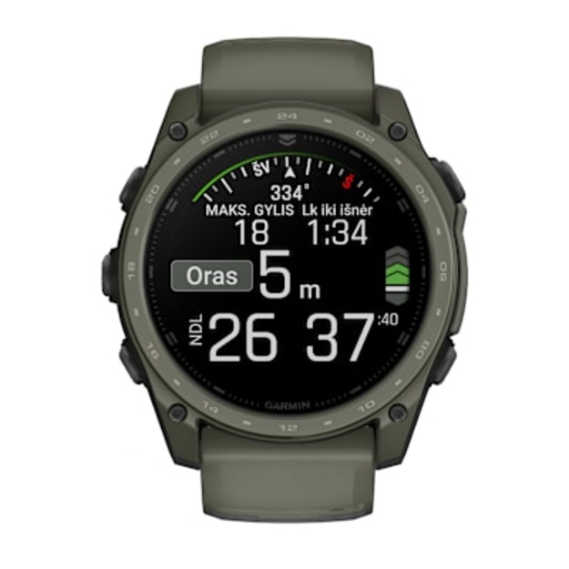 Garmin tactix&reg; 8 &ndash; 51 mm, AMOLED sportinis laikrodis (alyvos žievelės spalvos &bdquo;Cerakote&reg;&ldquo; danga)