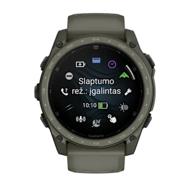 Garmin tactix&reg; 8 &ndash; 51 mm, AMOLED sportinis laikrodis (alyvos žievelės spalvos &bdquo;Cerakote&reg;&ldquo; danga)